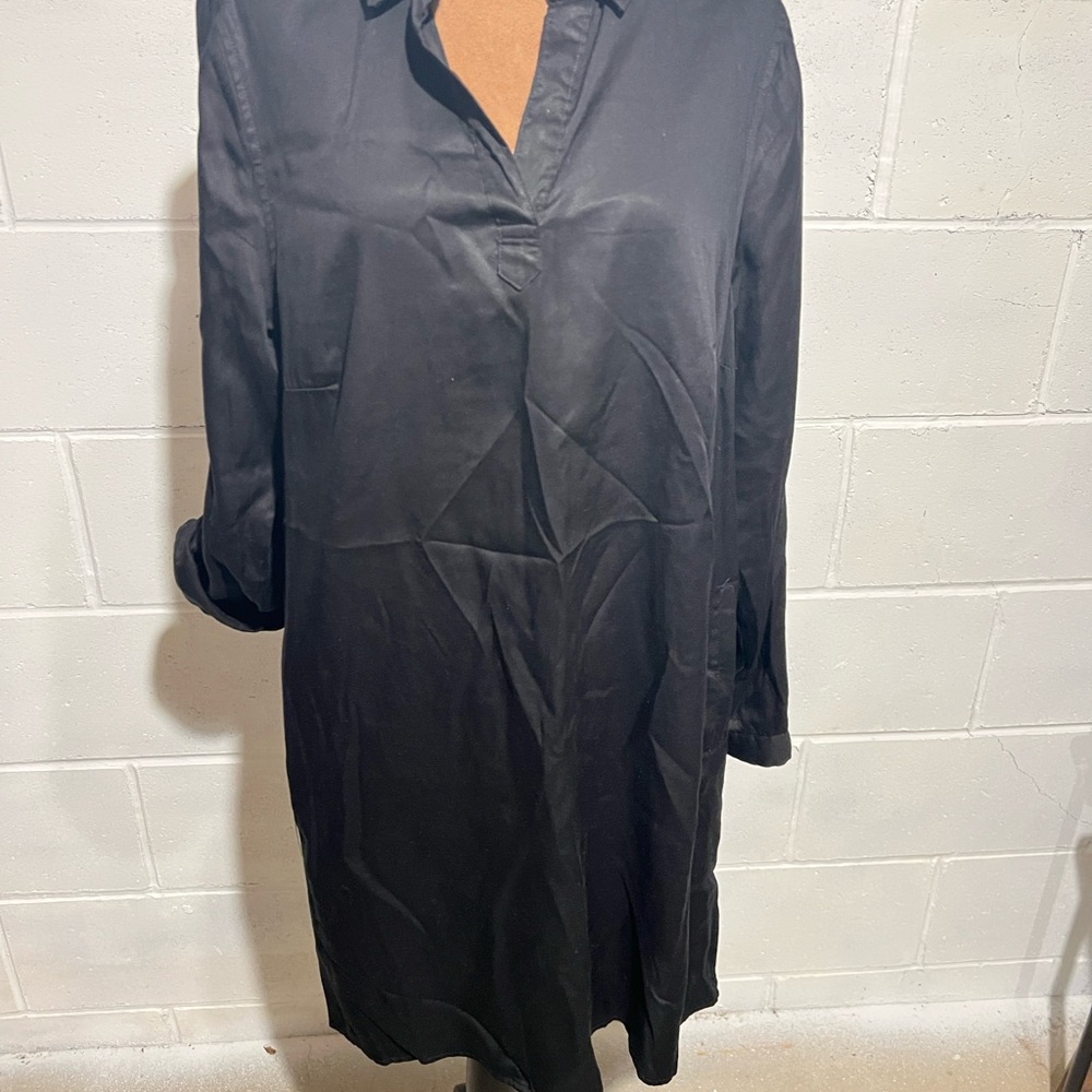 Time and Tru Black Long Sleeve Shirt Dress